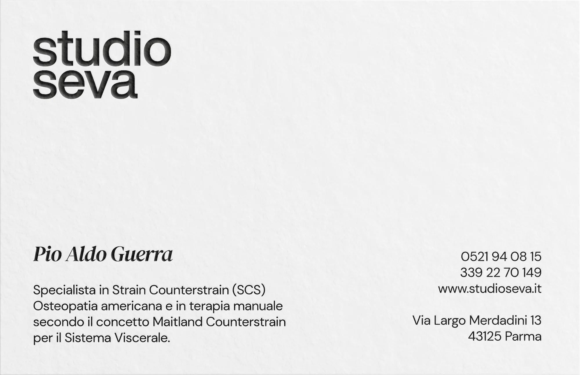Studio Seva, applicazione dell'identità